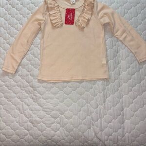 PatPat Light Peach Ruffle Long Sleeve Tee
